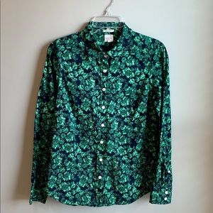 J Crew ‘The Perfect Shirt’ sz S Navy/Green